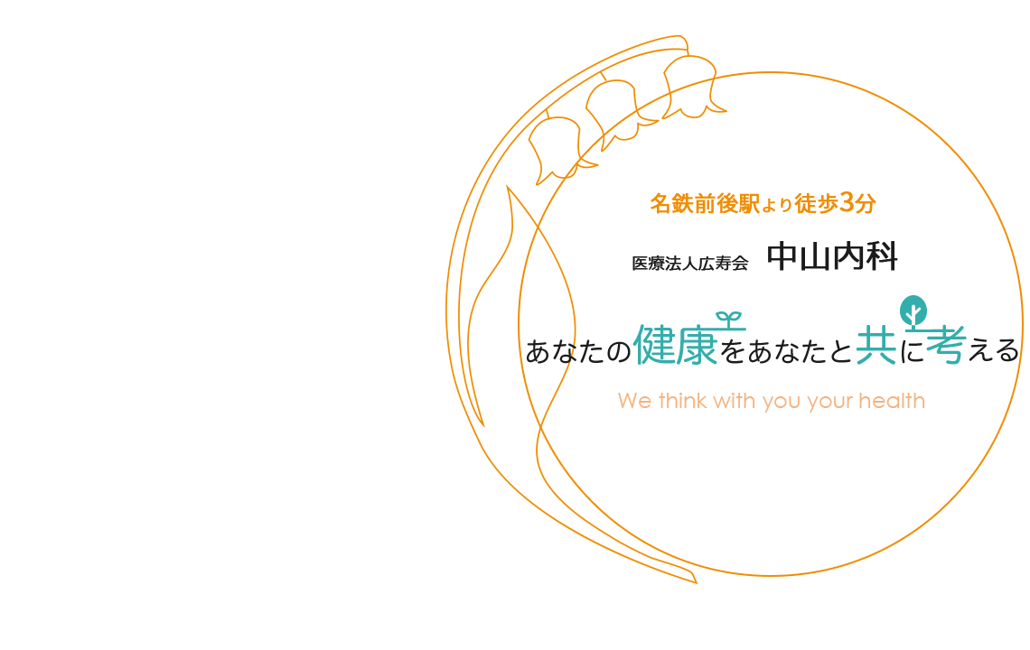 名鉄前後駅より徒歩3分 医療法人広寿会 中山内科　あなたの健康をあなたと共に考える